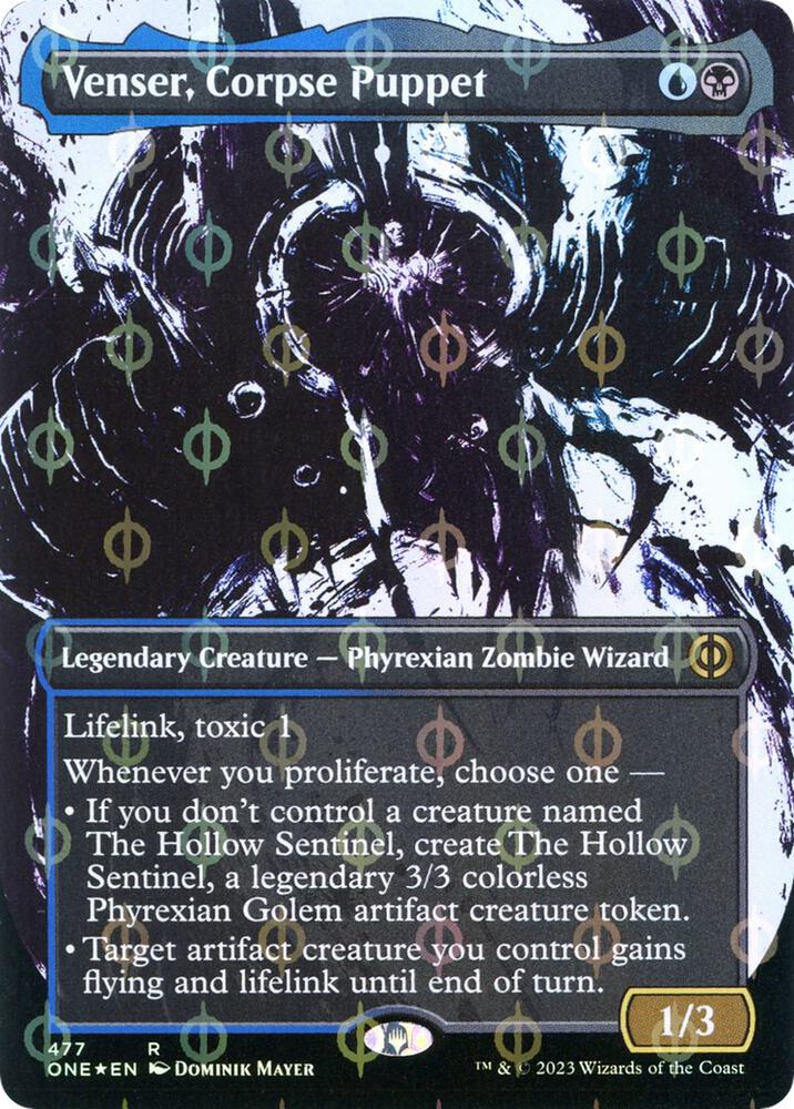 Venser, Corpse Puppet (Showcase) (Step-and-Compleat Foil) 477 card from Phyrexia: All Will Be One