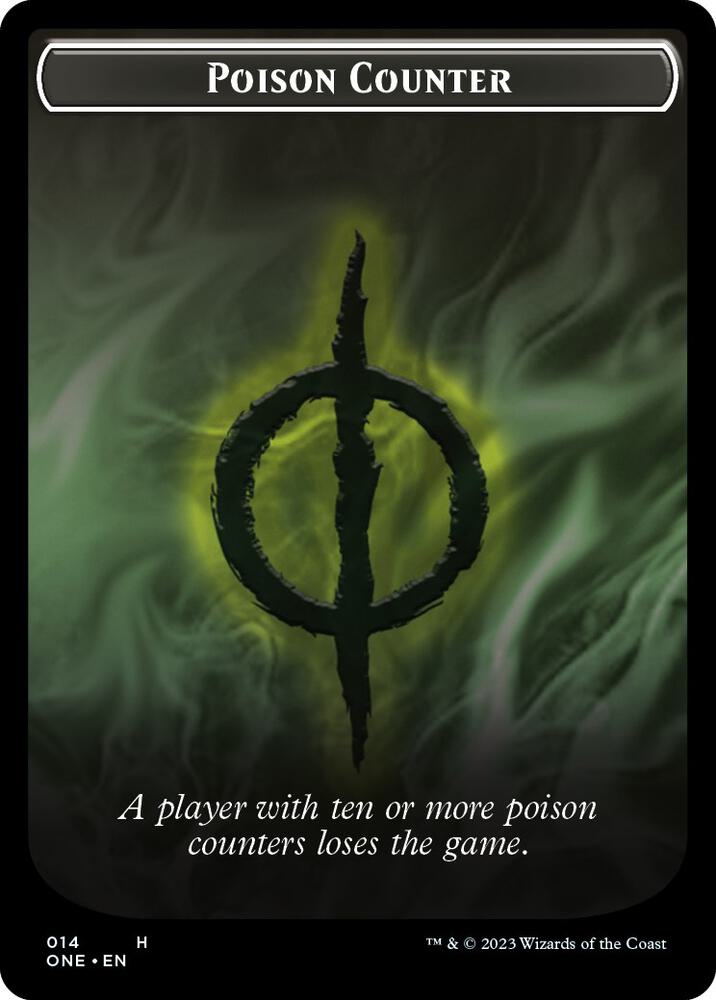 Poison Counter // Beast Double-Sided Token 14 // 13 card from Commander: Phyrexia: All Will Be One