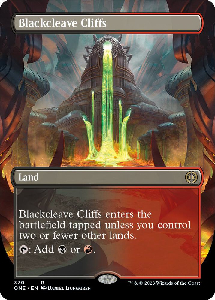 Blackcleave Cliffs (Borderless) 370 card from Phyrexia: All Will Be One