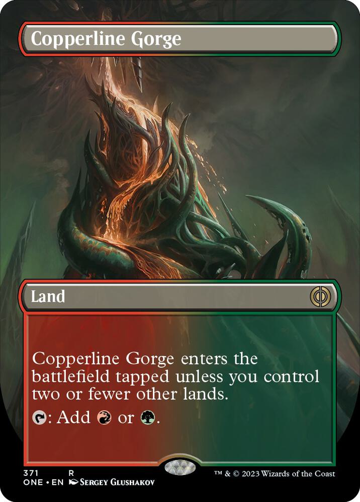 Copperline Gorge (Borderless) 371 card from Phyrexia: All Will Be One