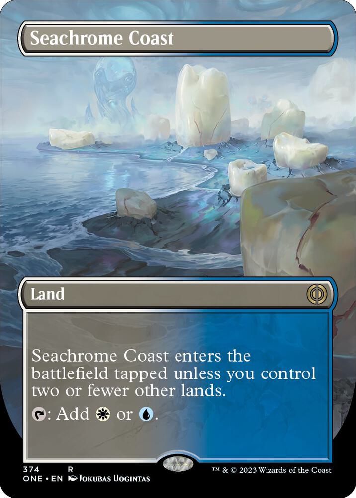Seachrome Coast (Borderless) 374 card from Phyrexia: All Will Be One