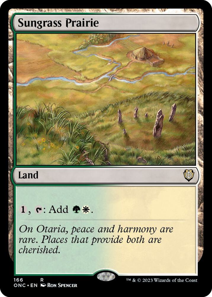 Sungrass Prairie 166 card from Commander: Phyrexia: All Will Be One