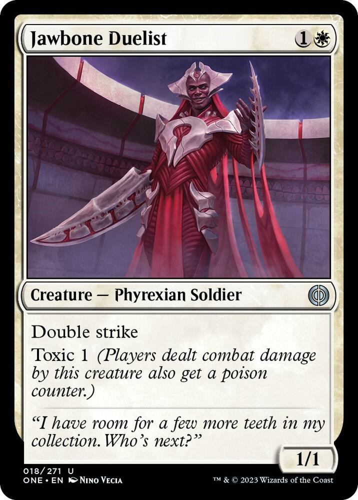 Jawbone Duelist 18 card from Phyrexia: All Will Be One
