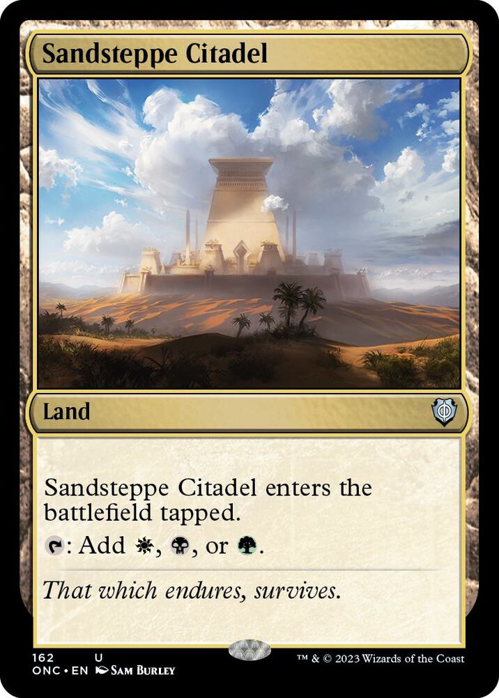 Sandsteppe Citadel 162 card from Commander: Phyrexia: All Will Be One