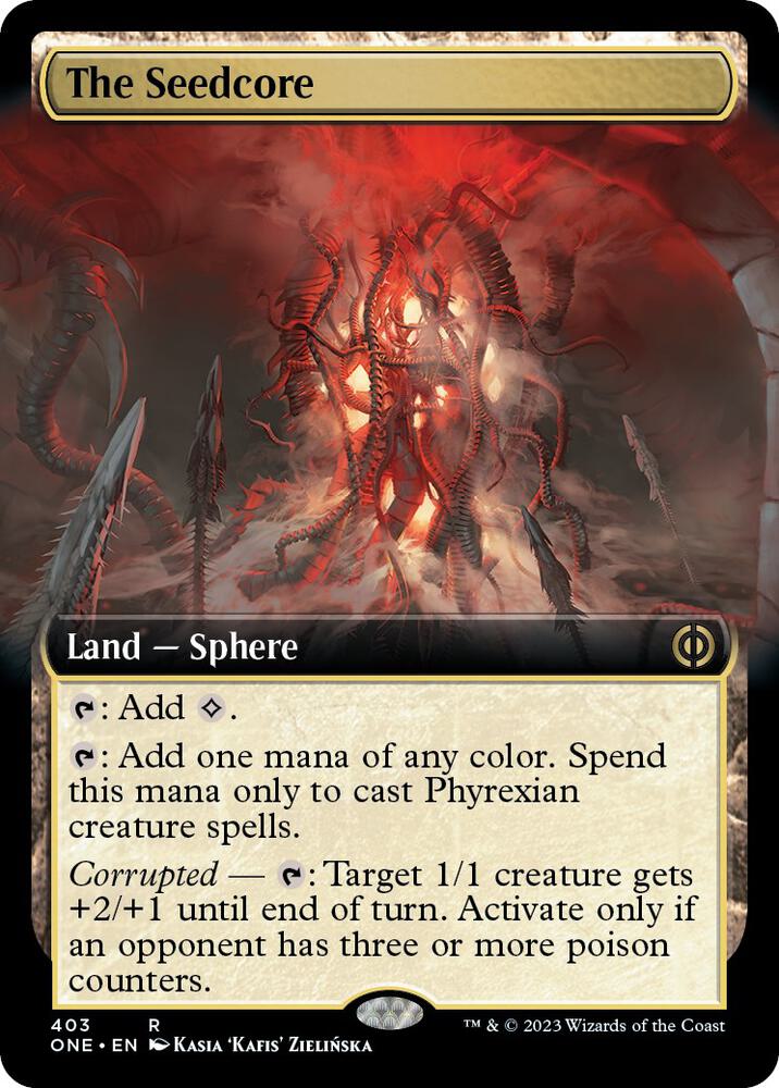 The Seedcore (Extended Art) 403 card from Phyrexia: All Will Be One