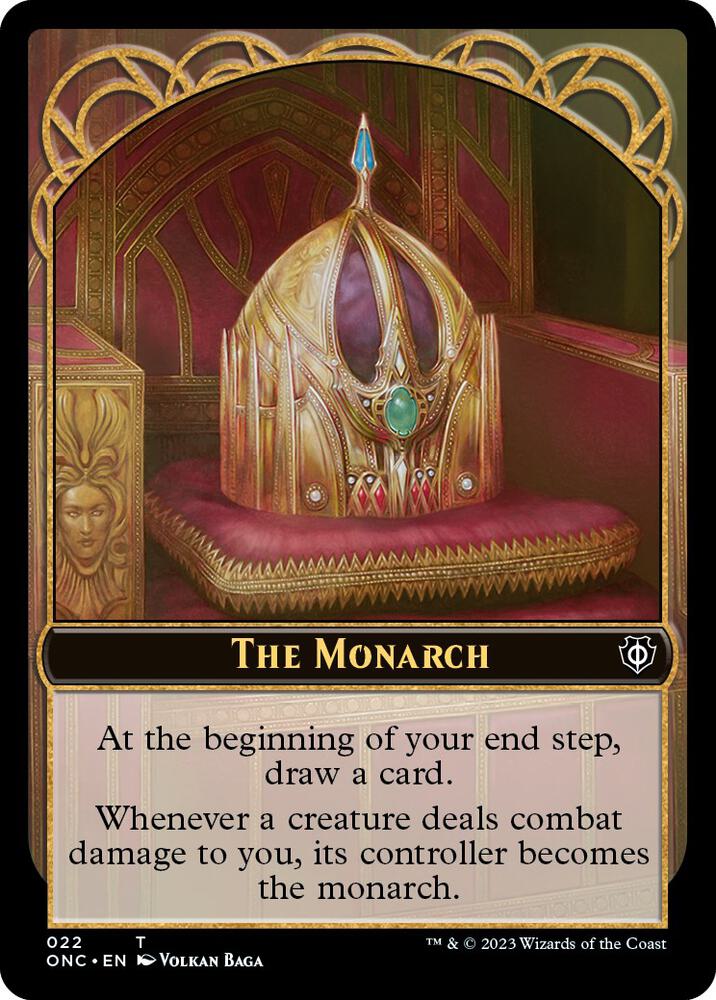 The Monarch // Golem Double-Sided Token 22 // 18 card from Commander: Phyrexia: All Will Be One