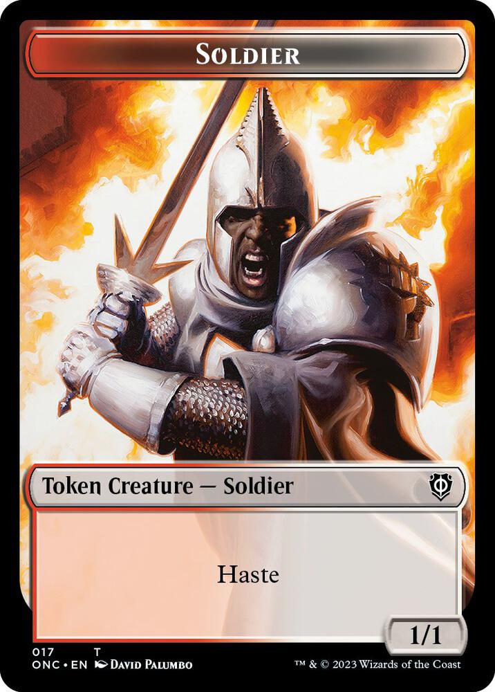 Soldier (017) // Eldrazi Double-Sided Token 17 // 1 card from Commander: Phyrexia: All Will Be One