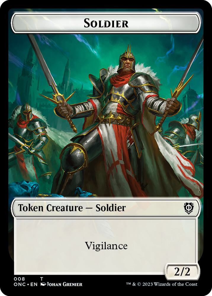 Soldier (008) // Angel Double-Sided Token 8 // 3 card from Commander: Phyrexia: All Will Be One