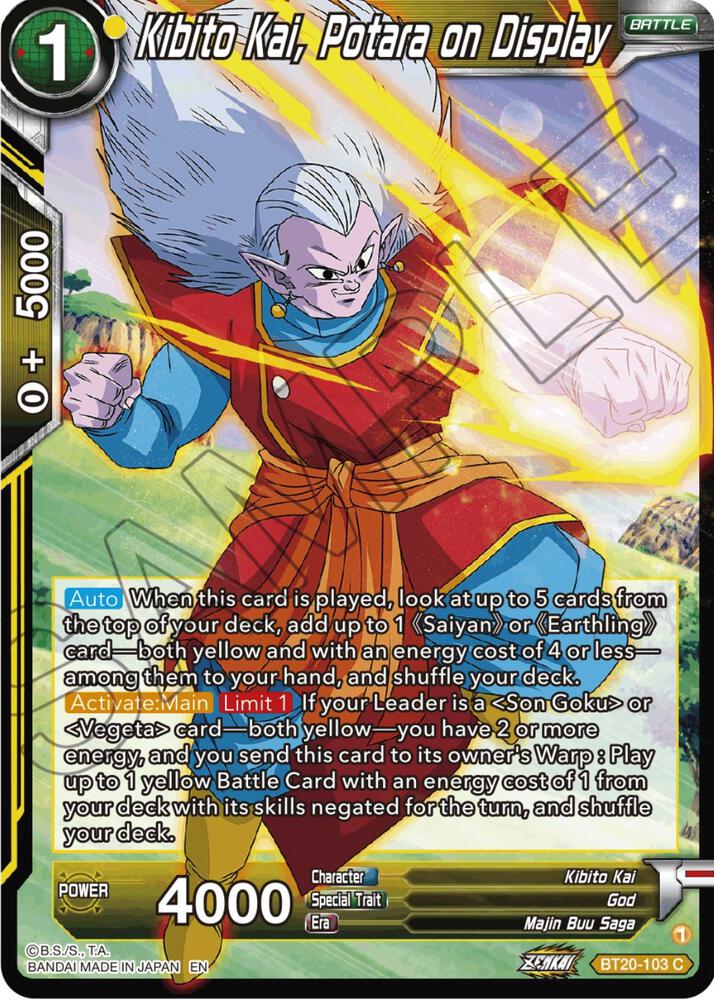 Kibito Kai, Potara on Display BT20-103 card from Power Absorbed