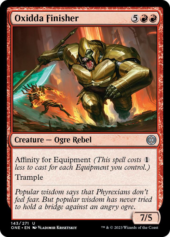 Oxidda Finisher 143 card from Phyrexia: All Will Be One