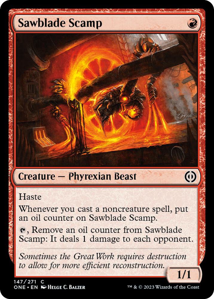 Sawblade Scamp 147 card from Phyrexia: All Will Be One