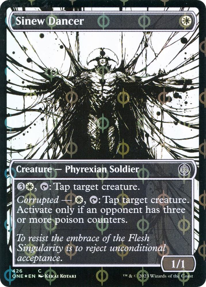 Sinew Dancer (Showcase) (Step-and-Compleat Foil) 426 card from Phyrexia: All Will Be One