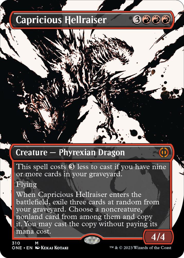 Capricious Hellraiser (Showcase) 310 card from Phyrexia: All Will Be One