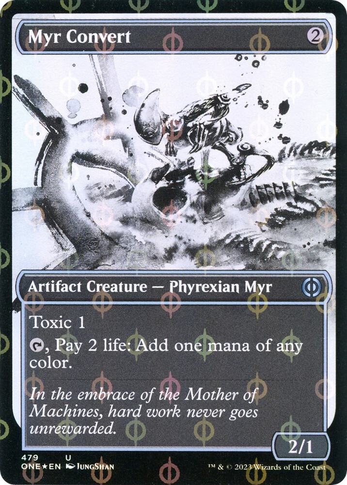 Myr Convert (Showcase) (Step-and-Compleat Foil) 479 card from Phyrexia: All Will Be One