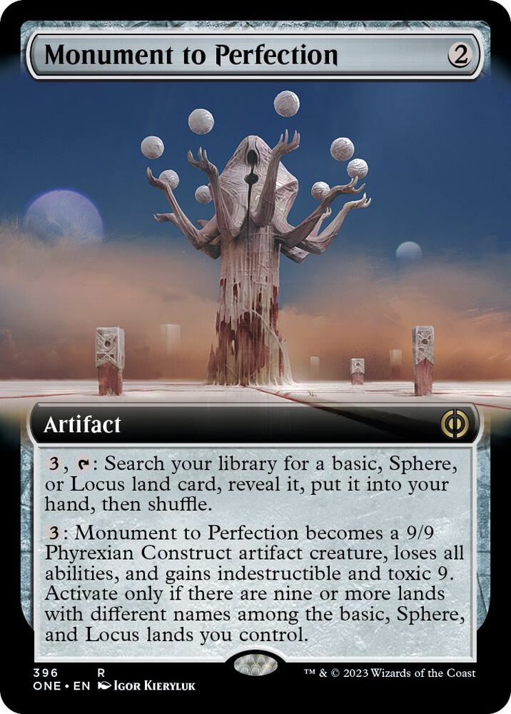 Monument to Perfection (Extended Art) 396 card from Phyrexia: All Will Be One