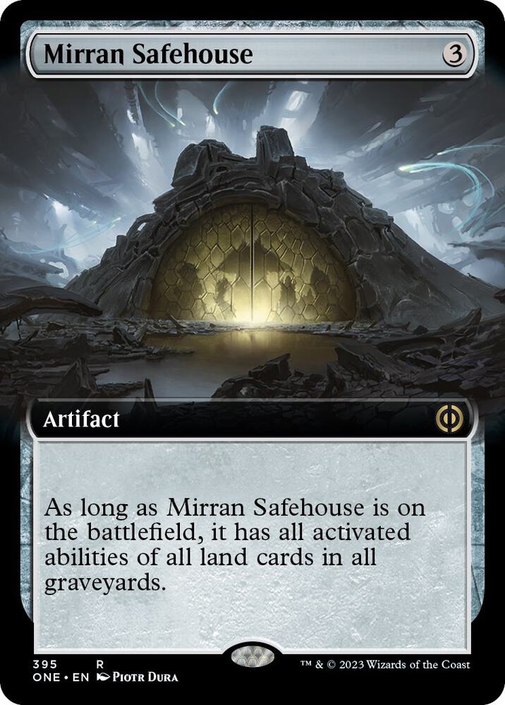 Mirran Safehouse (Extended Art) 395 card from Phyrexia: All Will Be One