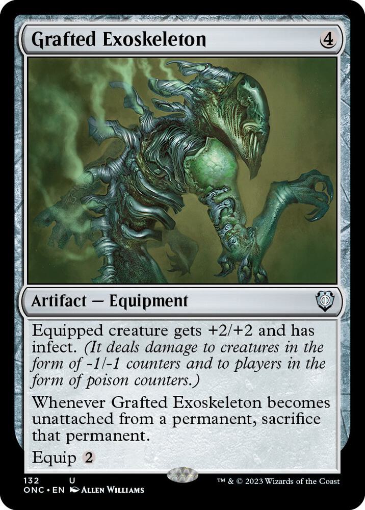 Grafted Exoskeleton 132 card from Commander: Phyrexia: All Will Be One