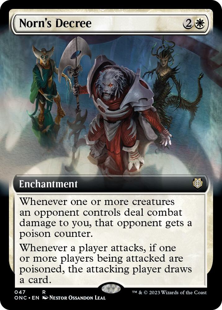 Norn's Decree (Extended Art) 47 card from Commander: Phyrexia: All Will Be One
