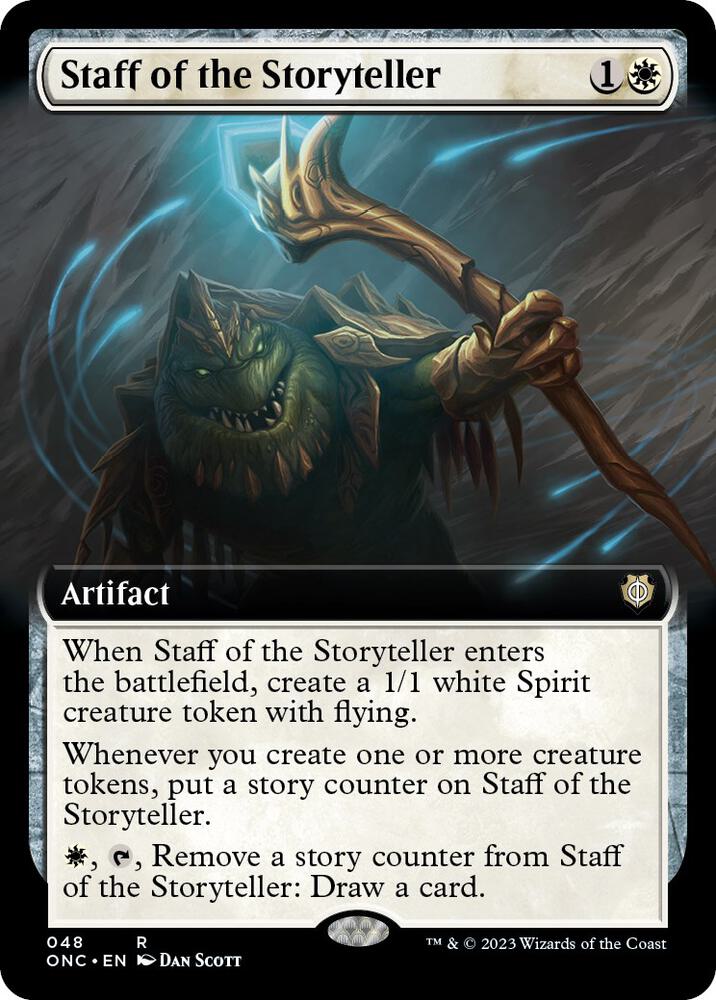 Staff of the Storyteller (Extended Art) 48 card from Commander: Phyrexia: All Will Be One