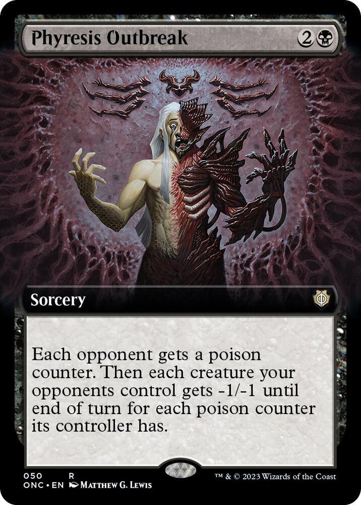 Phyresis Outbreak (Extended Art) 50 card from Commander: Phyrexia: All Will Be One
