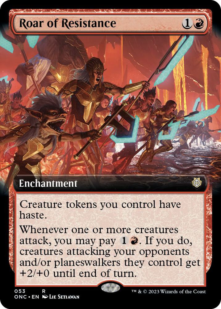 Roar of Resistance (Extended Art) 53 card from Commander: Phyrexia: All Will Be One