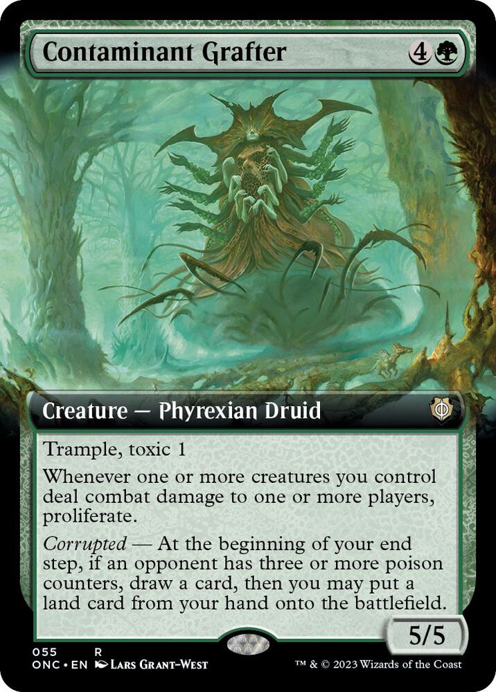 Contaminant Grafter (Extended Art) 55 card from Commander: Phyrexia: All Will Be One