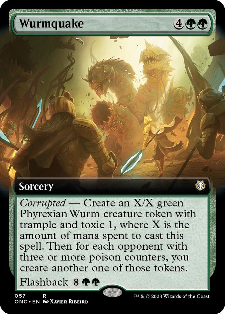 Wurmquake (Extended Art) 57 card from Commander: Phyrexia: All Will Be One