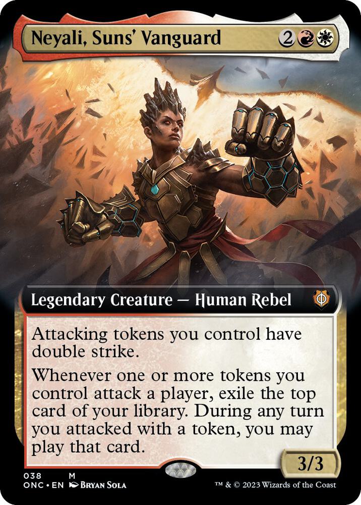 Neyali, Suns' Vanguard (Extended Art) 38 card from Commander: Phyrexia: All Will Be One