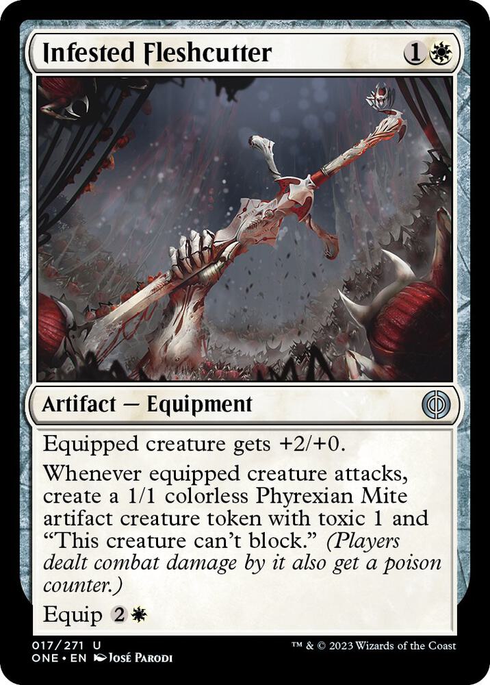 Infested Fleshcutter 17 card from Phyrexia: All Will Be One