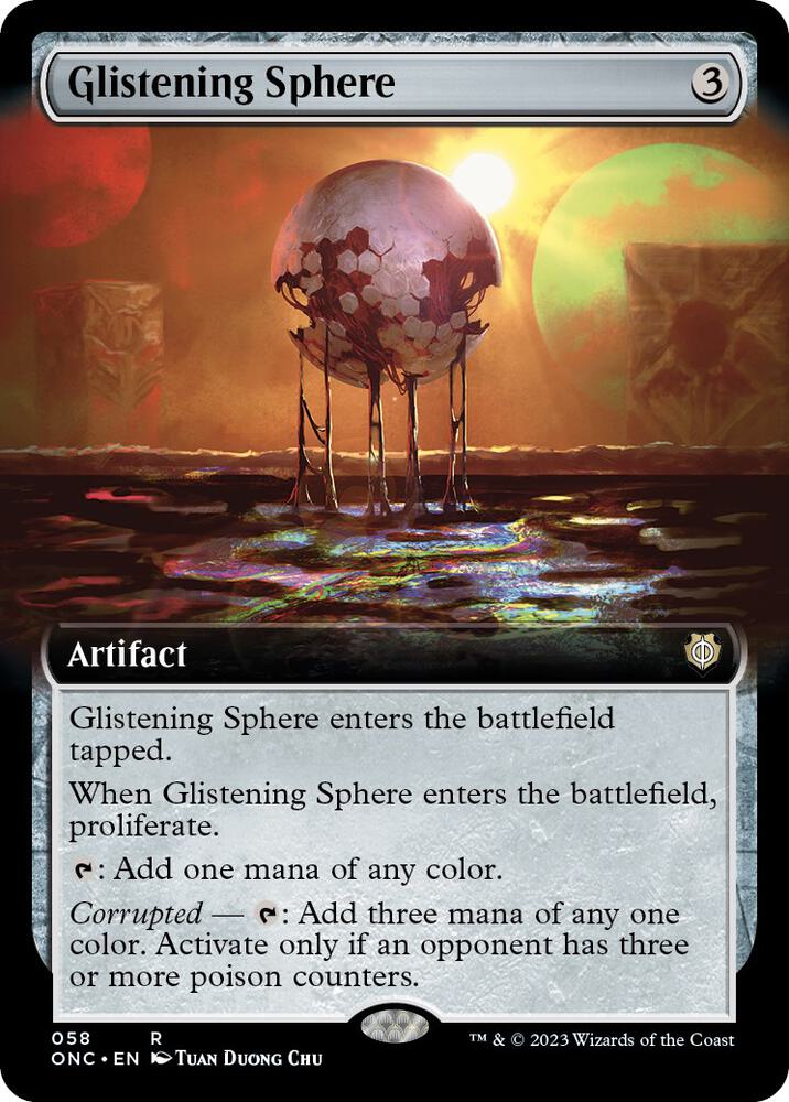 Glistening Sphere (Extended Art) 58 card from Commander: Phyrexia: All Will Be One