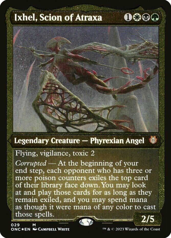 Ixhel, Scion of Atraxa (Display Commander) (Foil Etched) - Thick Stock 29 card from Commander: Phyrexia: All Will Be One