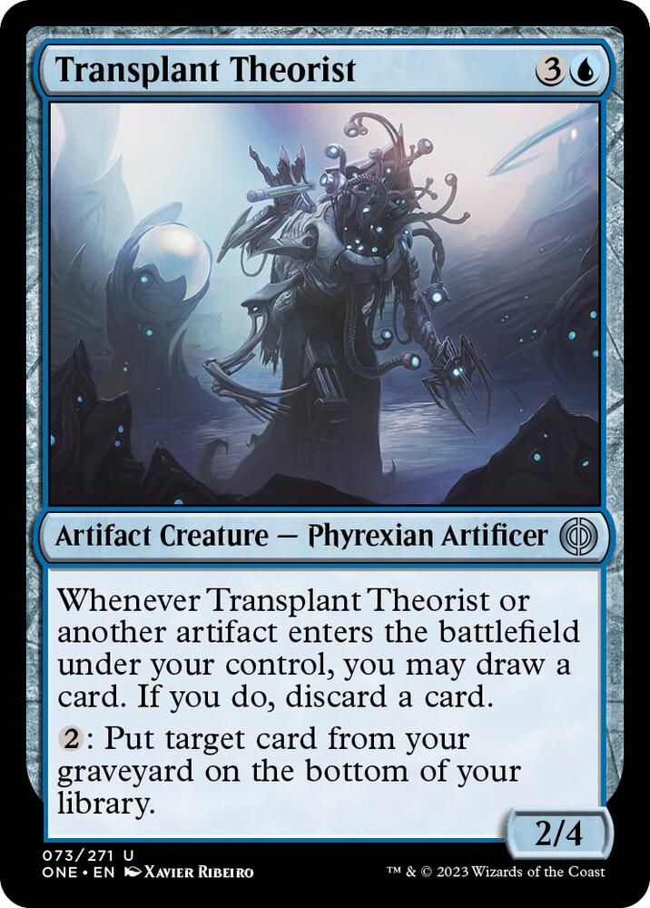 Transplant Theorist 73 card from Phyrexia: All Will Be One