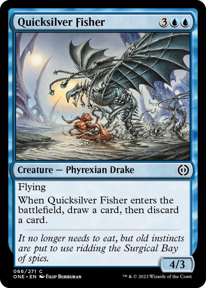 Quicksilver Fisher 66 card from Phyrexia: All Will Be One