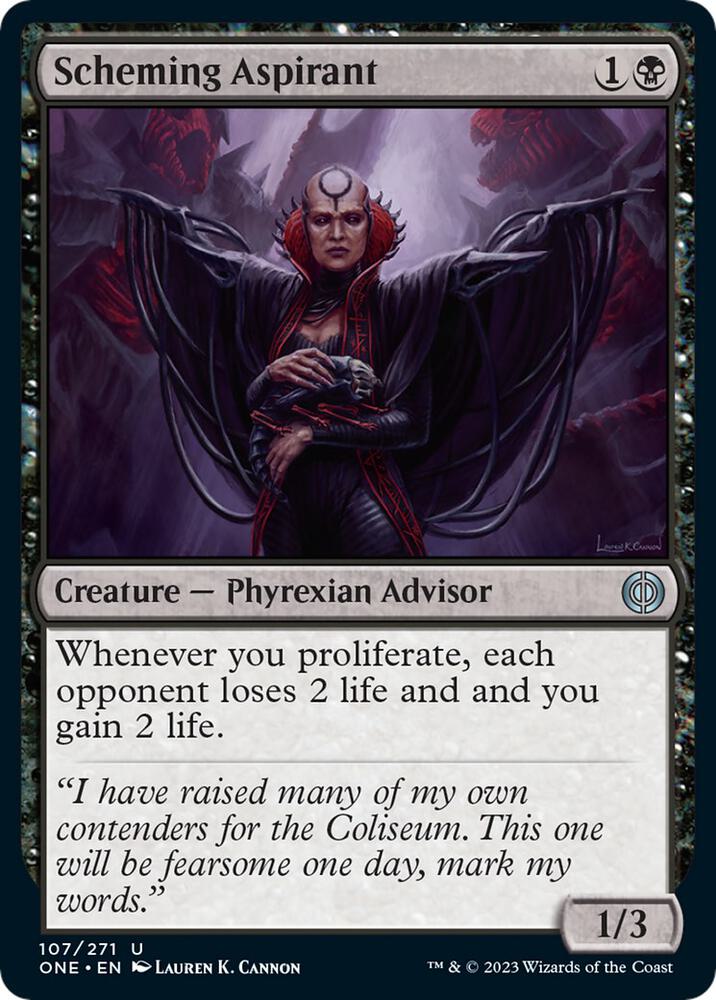Scheming Aspirant 107 card from Phyrexia: All Will Be One