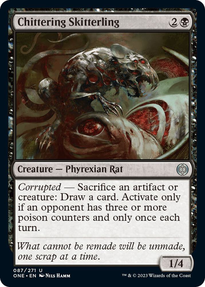 Chittering Skitterling 87 card from Phyrexia: All Will Be One