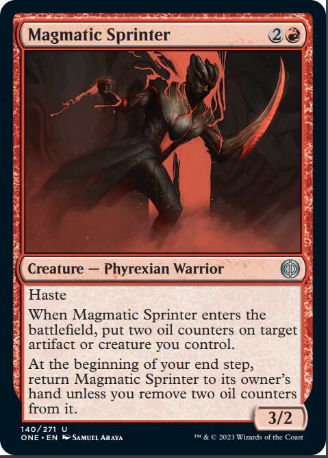 Magmatic Sprinter 140 card from Phyrexia: All Will Be One