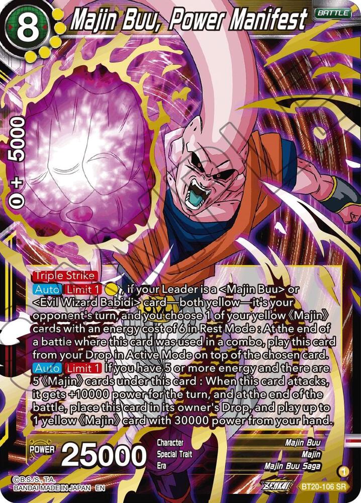 Majin Buu, Power Manifest BT20-106 card from Power Absorbed