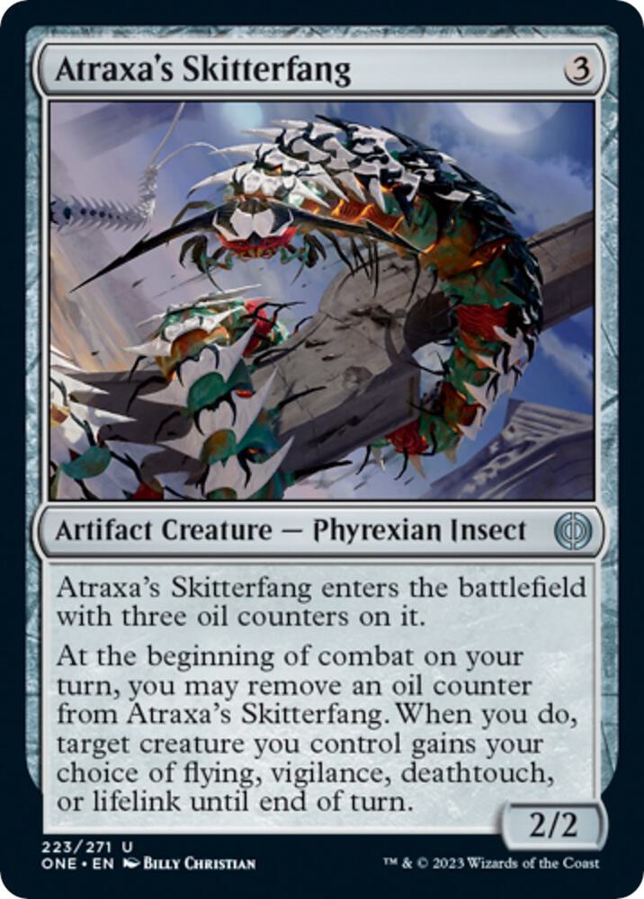 Atraxa's Skitterfang 223 card from Phyrexia: All Will Be One