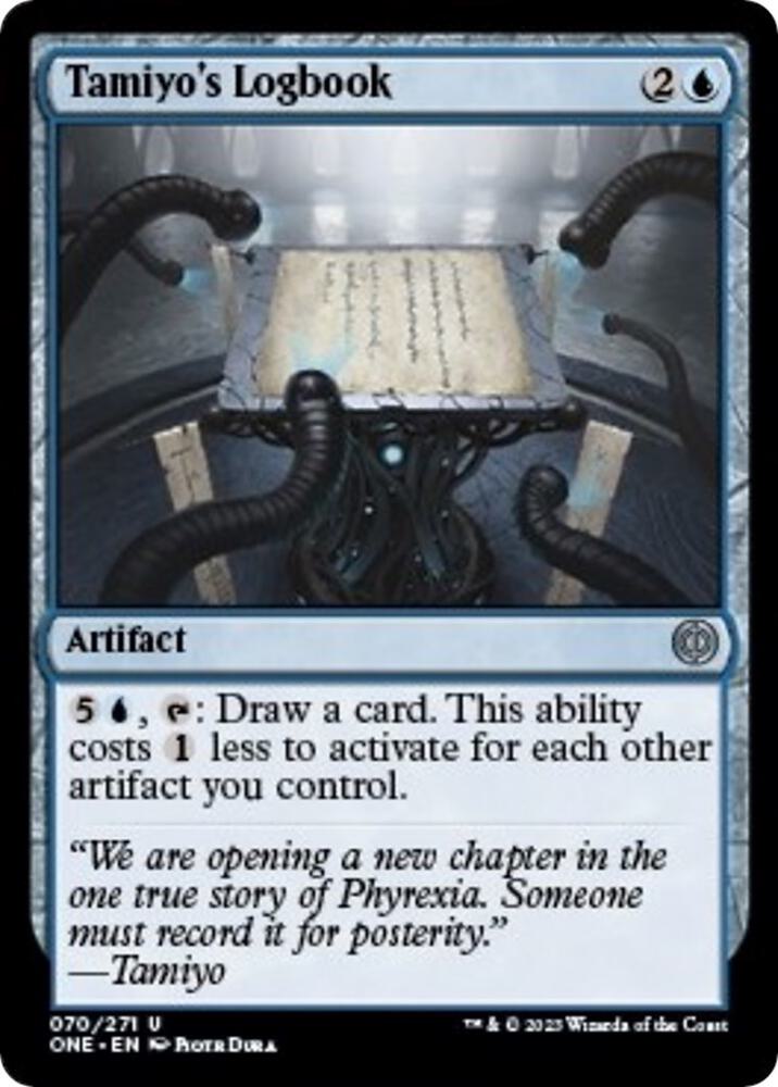 Tamiyo's Logbook 70 card from Phyrexia: All Will Be One