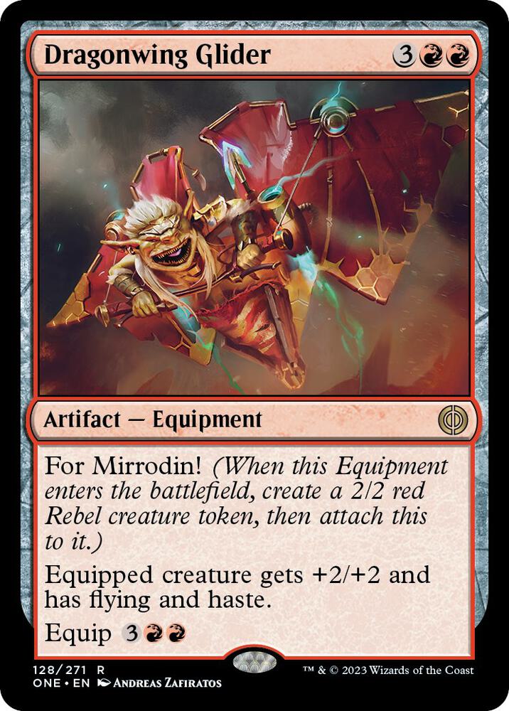 Dragonwing Glider 128 card from Phyrexia: All Will Be One