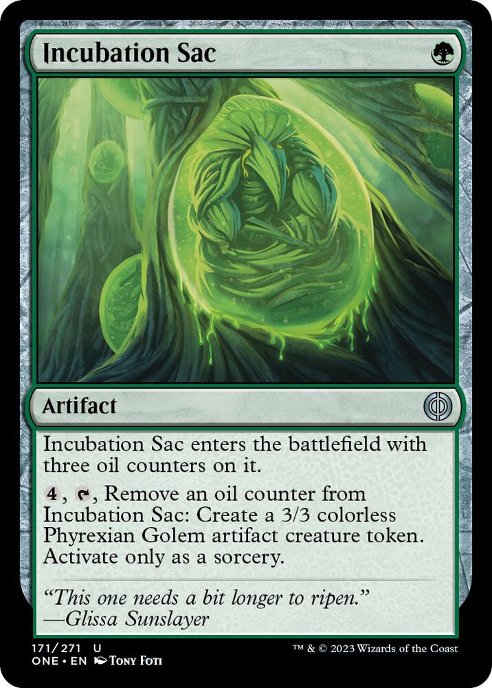 Incubation Sac 171 card from Phyrexia: All Will Be One