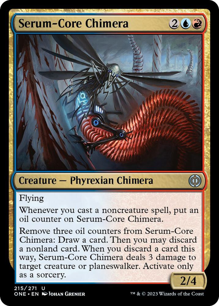 Serum-Core Chimera 215 card from Phyrexia: All Will Be One