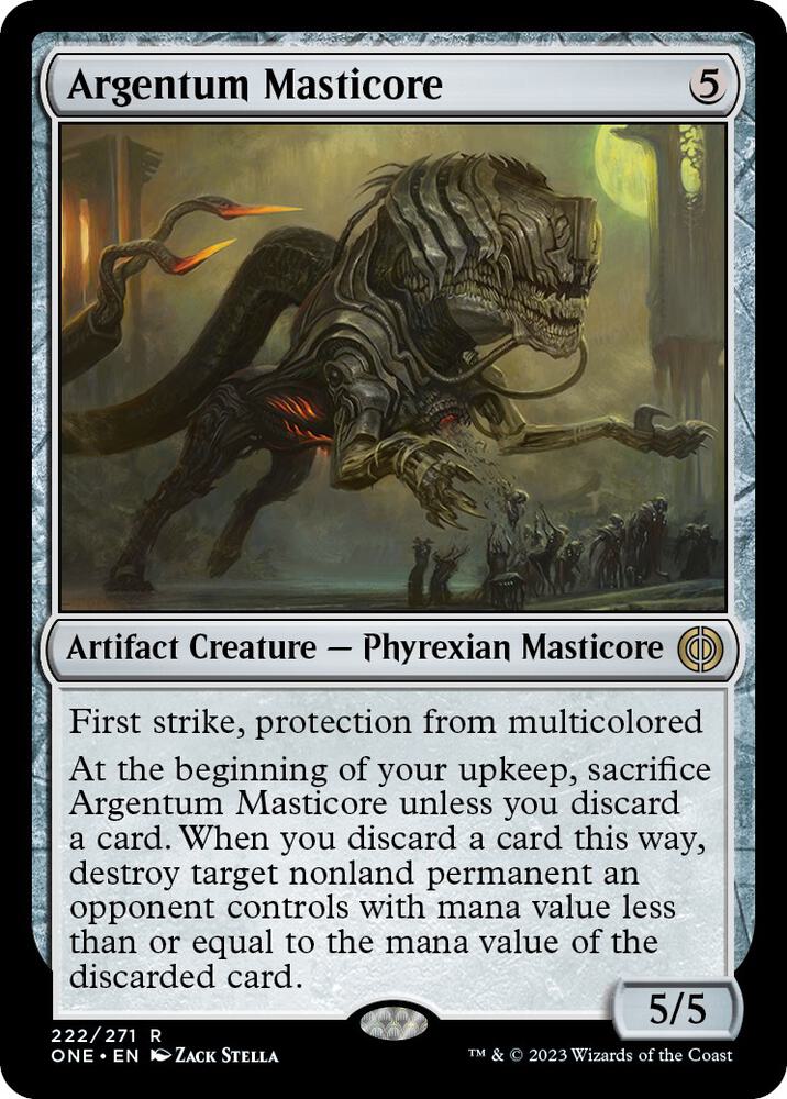 Argentum Masticore 222 card from Phyrexia: All Will Be One