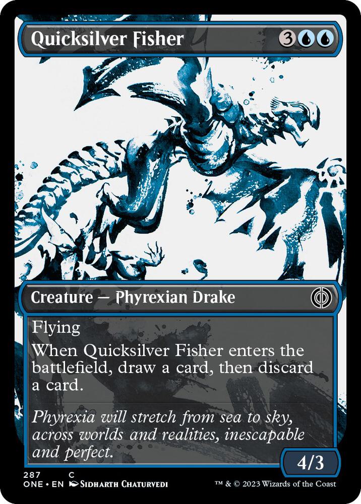 Quicksilver Fisher (Showcase) 287 card from Phyrexia: All Will Be One