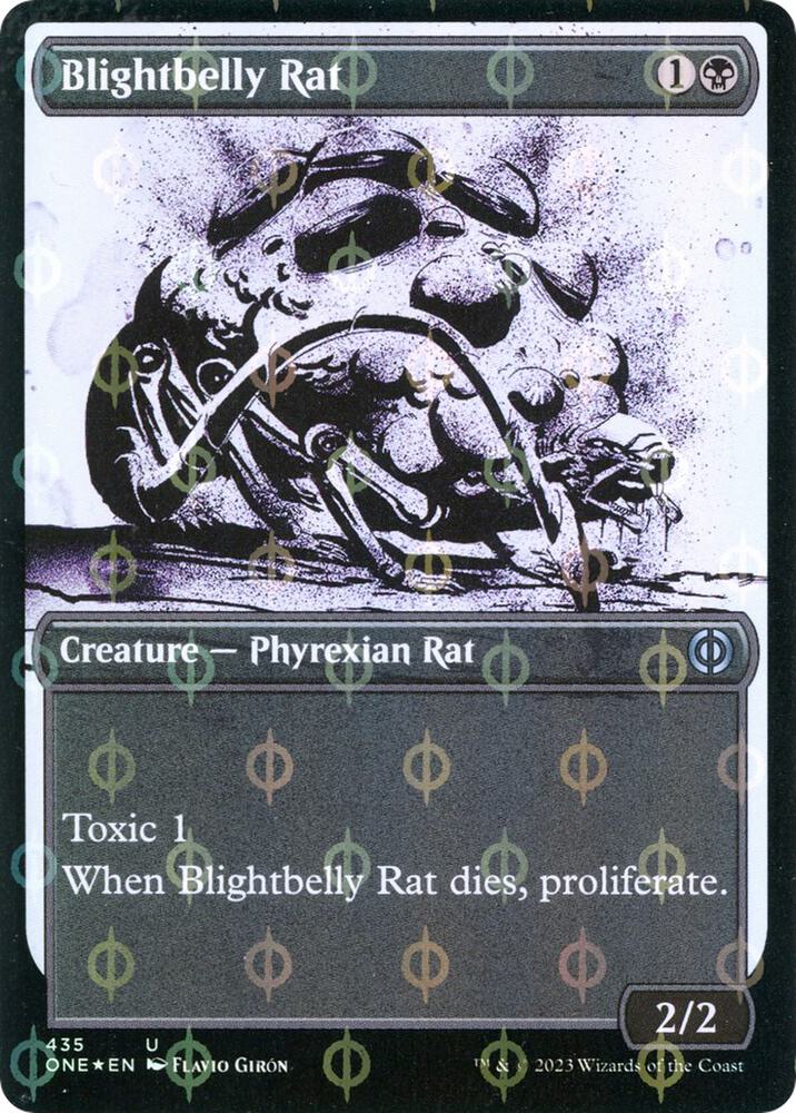 Blightbelly Rat (Showcase) (Step-and-Compleat Foil) 435 card from Phyrexia: All Will Be One