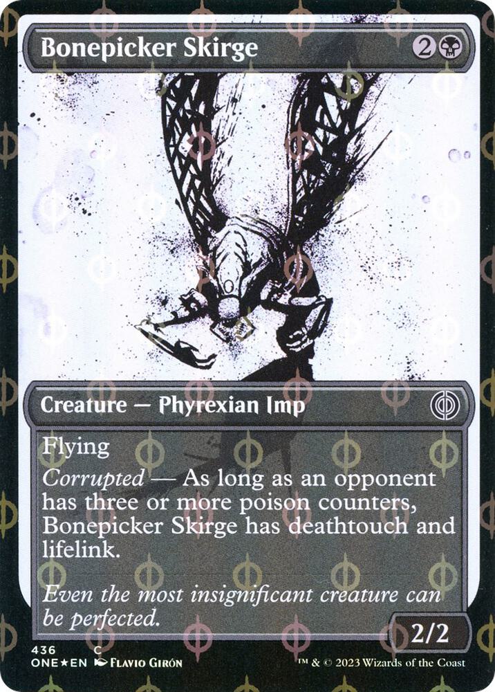 Bonepicker Skirge (Showcase) (Step-and-Compleat Foil) 436 card from Phyrexia: All Will Be One