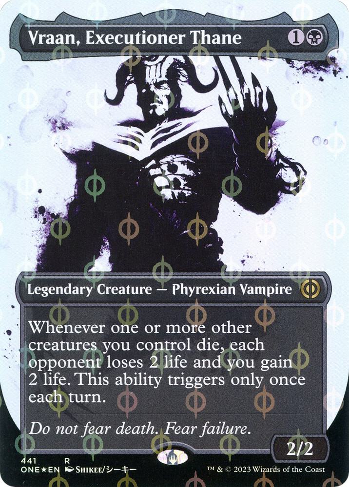 Vraan, Executioner Thane (Showcase) (Step-and-Compleat Foil) 441 card from Phyrexia: All Will Be One