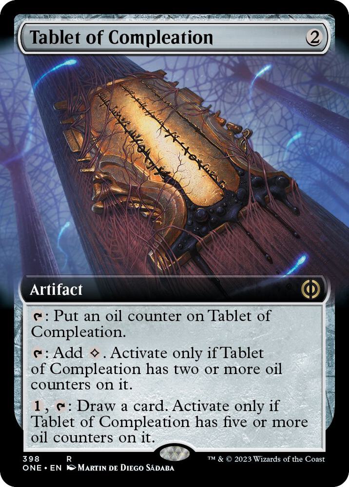 Tablet of Compleation (Extended Art) 398 card from Phyrexia: All Will Be One