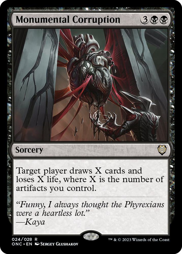 Monumental Corruption 24 card from Commander: Phyrexia: All Will Be One