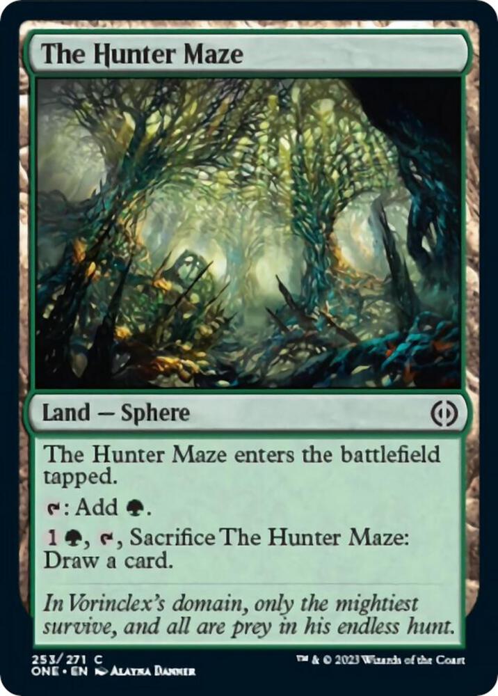 The Hunter Maze 253 card from Phyrexia: All Will Be One
